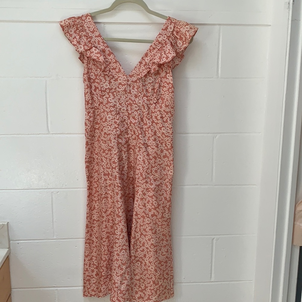 Marc Jacobs pink floral midi dress size 2